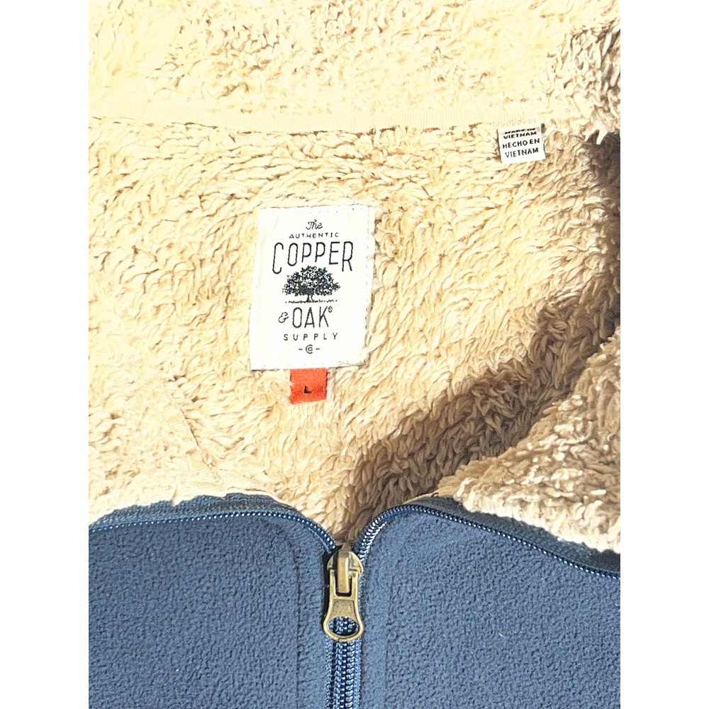 Copper & Oak Supply Mens Blue Nights Fleece Quarter Zip Pullover Large Y9F5147SC